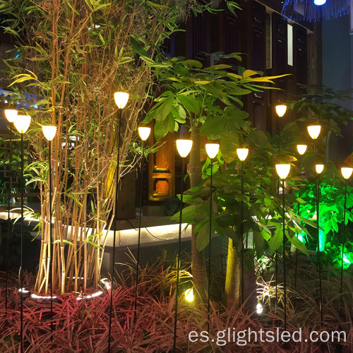 Iluminación navideña e iluminación de decoración de jardines para exteriores.